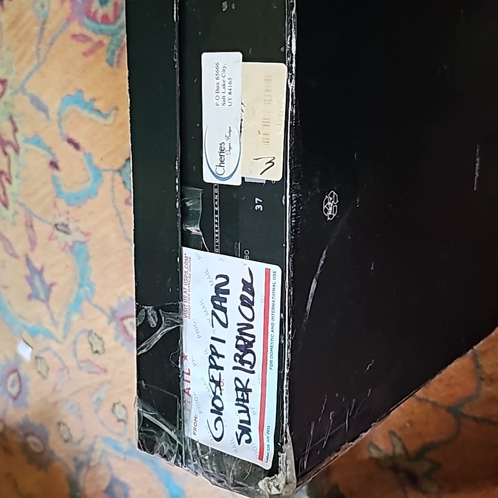 GIUSEPPE ZANOTTI DESIGN EMBELLISHED SILVER METALLIC & BROWN CROC BOOT! 7M - NIB! - Picture 7 of 9